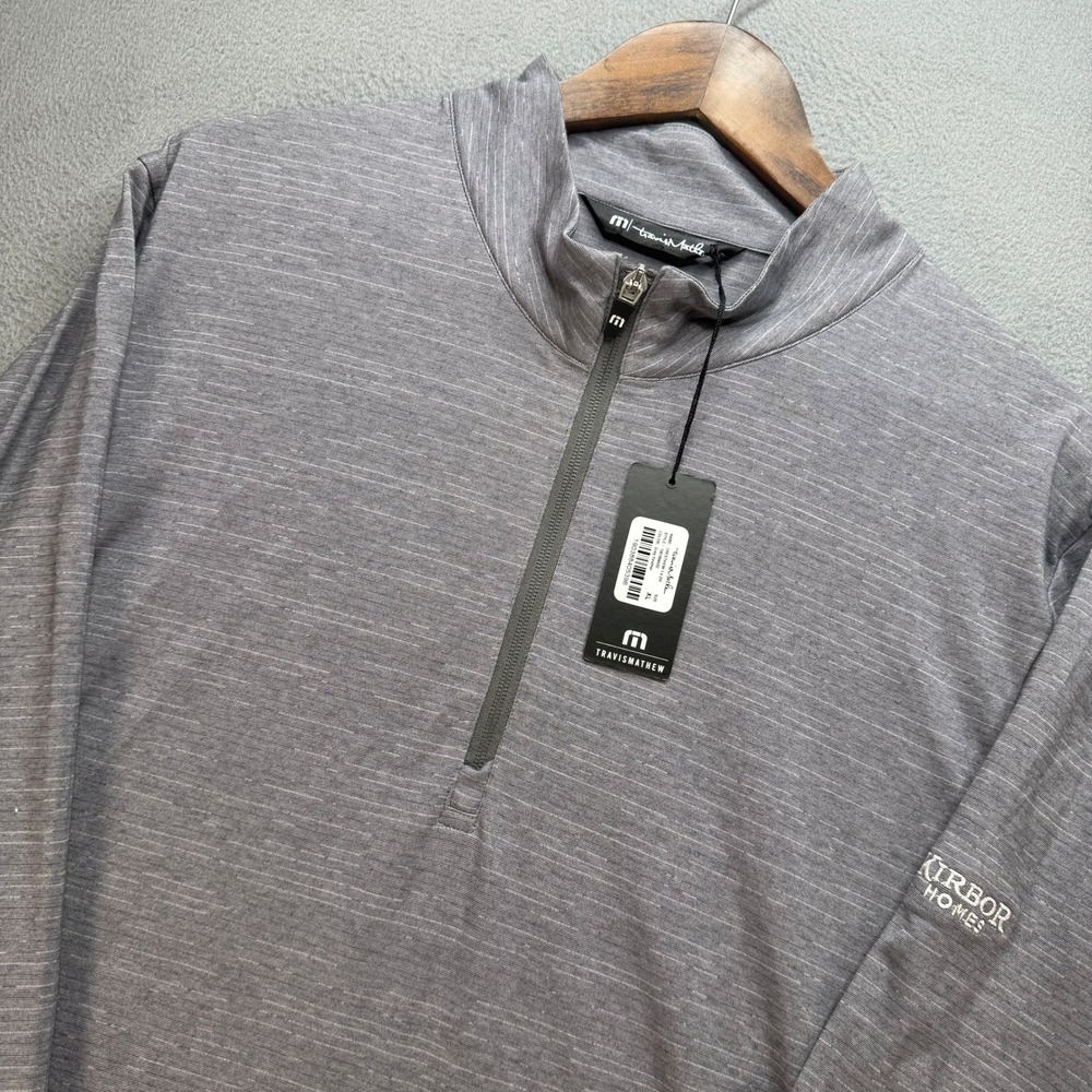Travis Mathew Crestview 1/4 Zip Pullover Mens XL Grey Heather Cotton Blend NWT